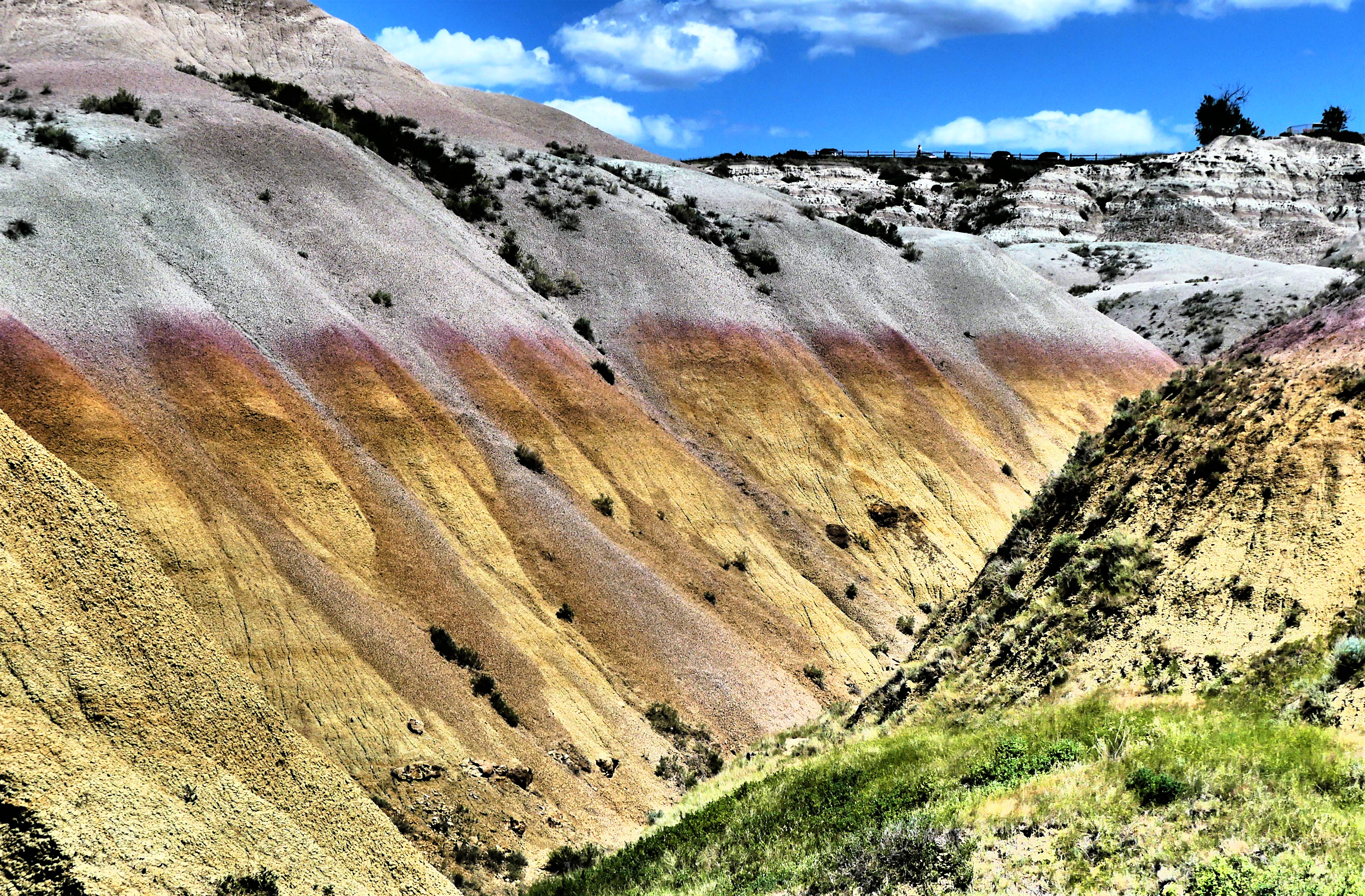receding yellow mounds