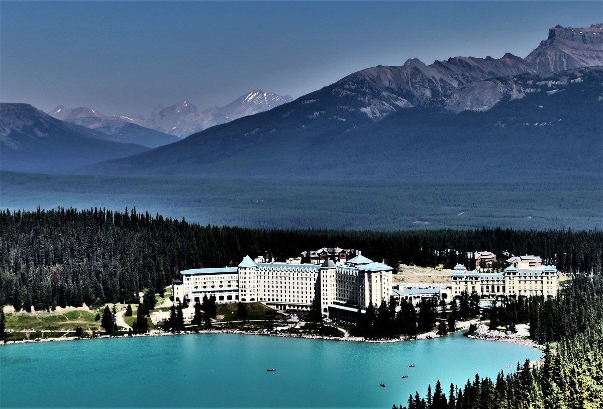 Lake Louise Lodge from Fairview overlook