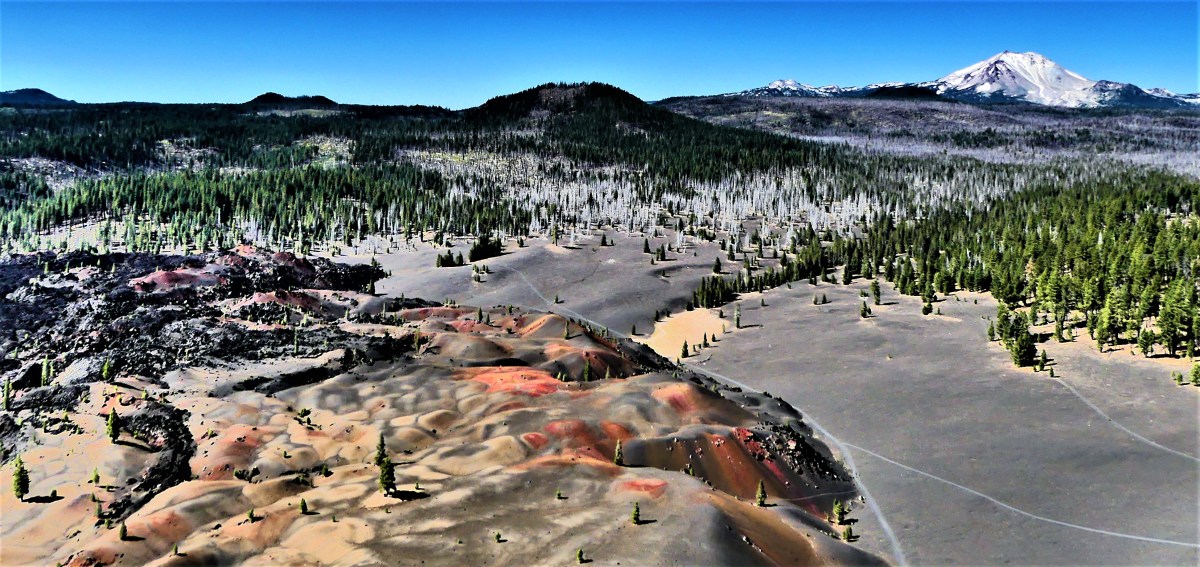 Lassen peak and painted dunes panorama