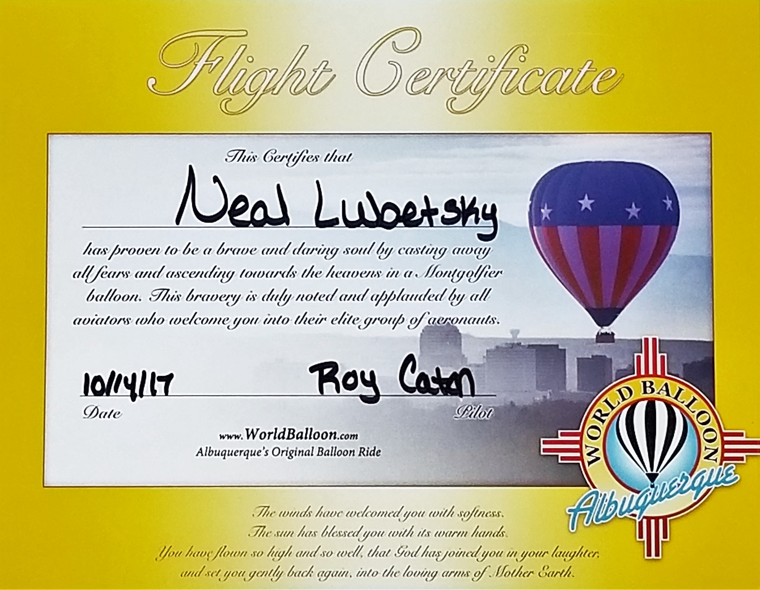 flight certificate