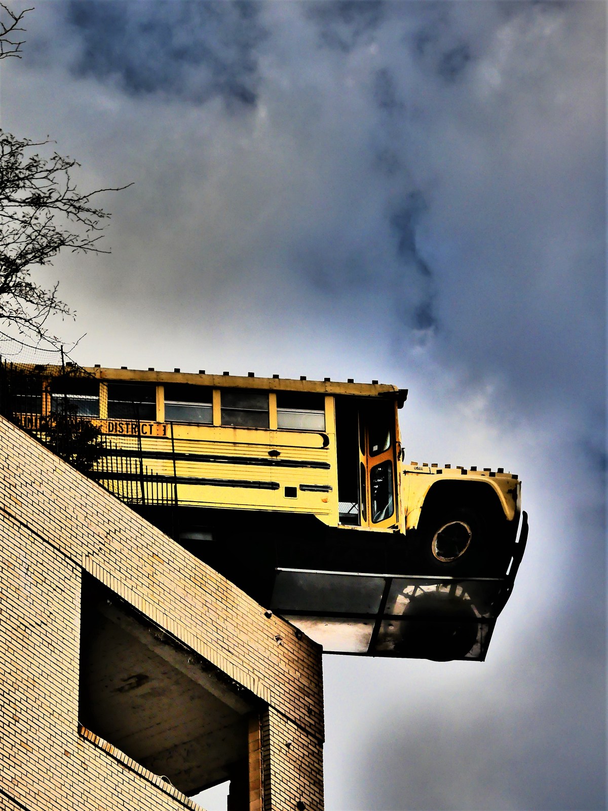 bus off the building