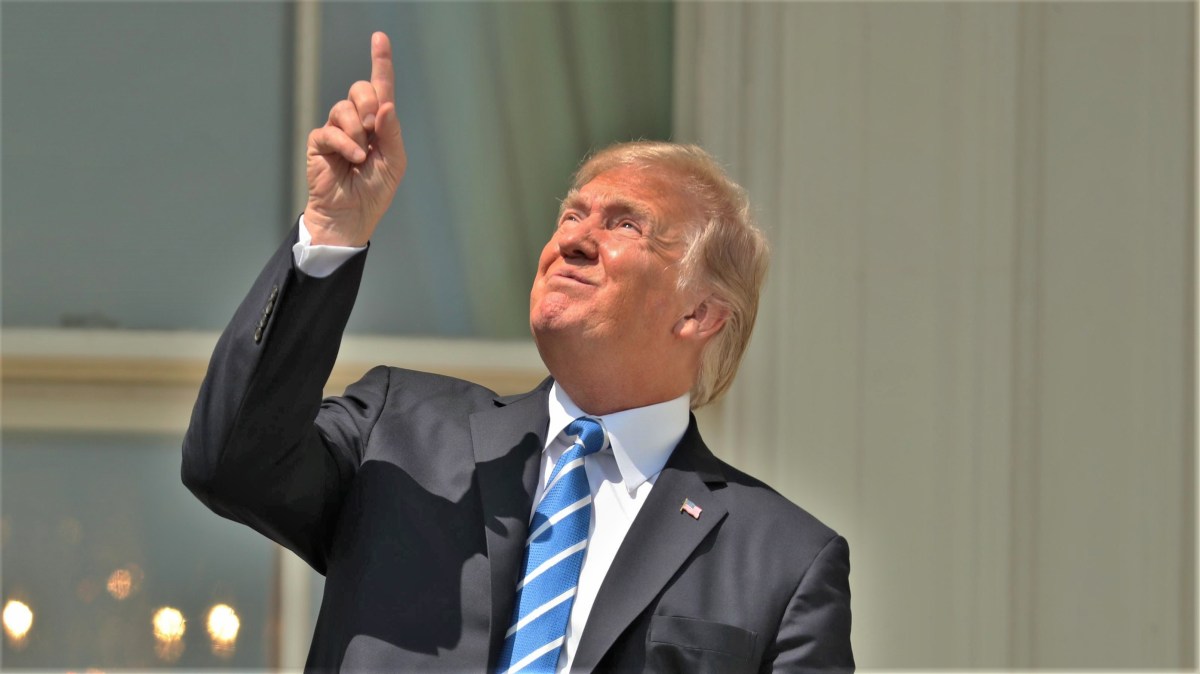 Trump squints and points (2)