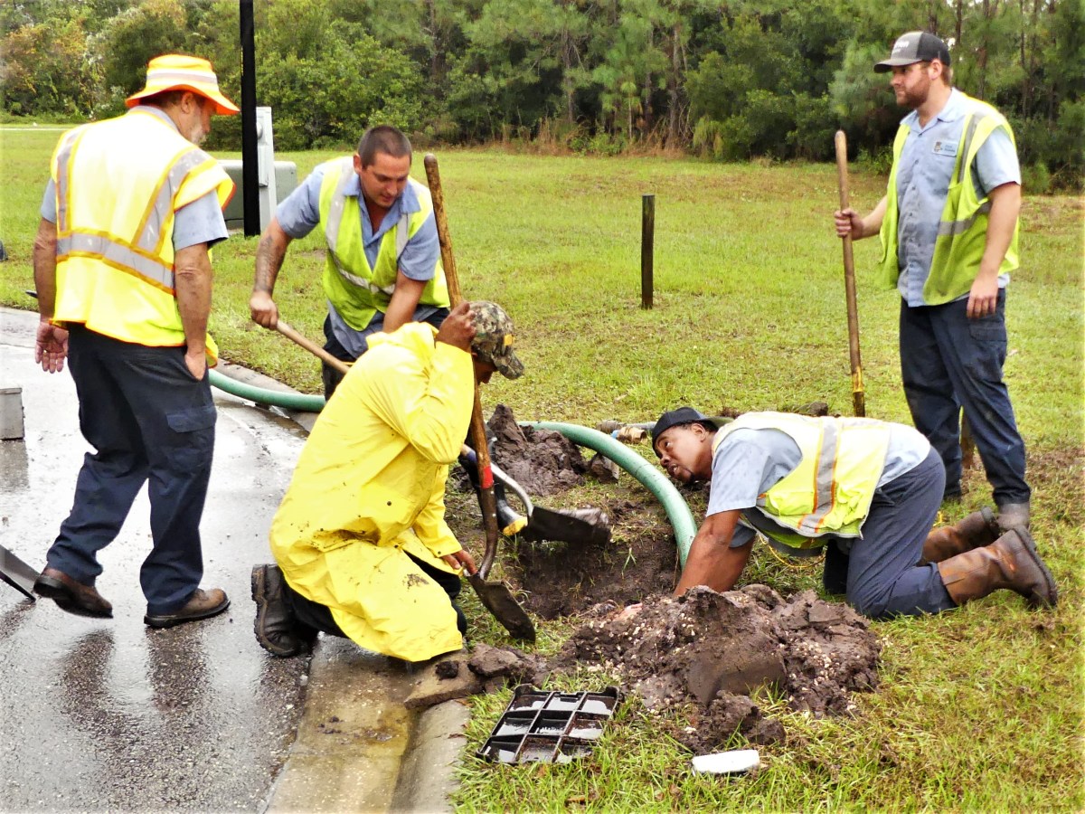 excavating the pipe head