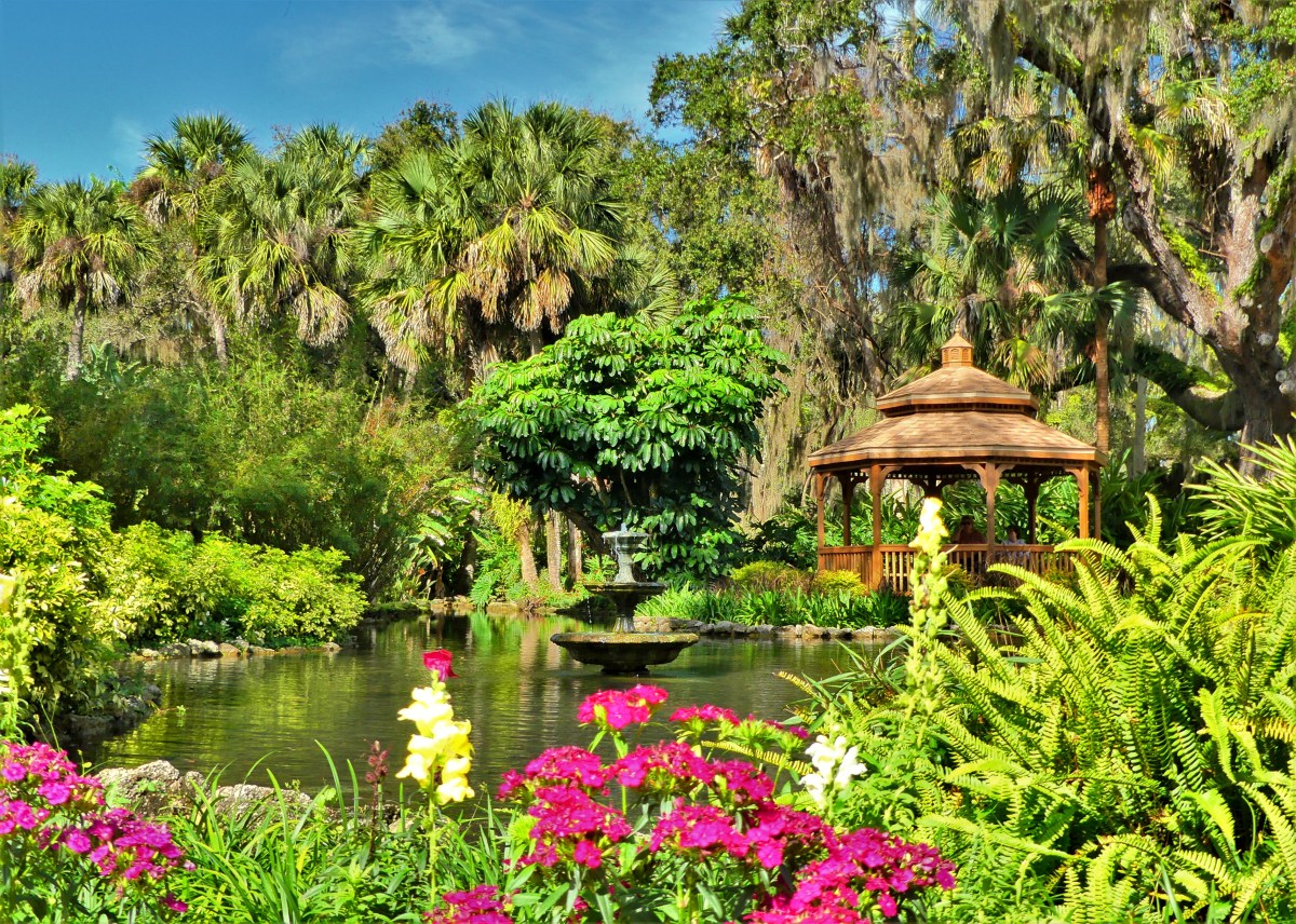 gazebo and fountain