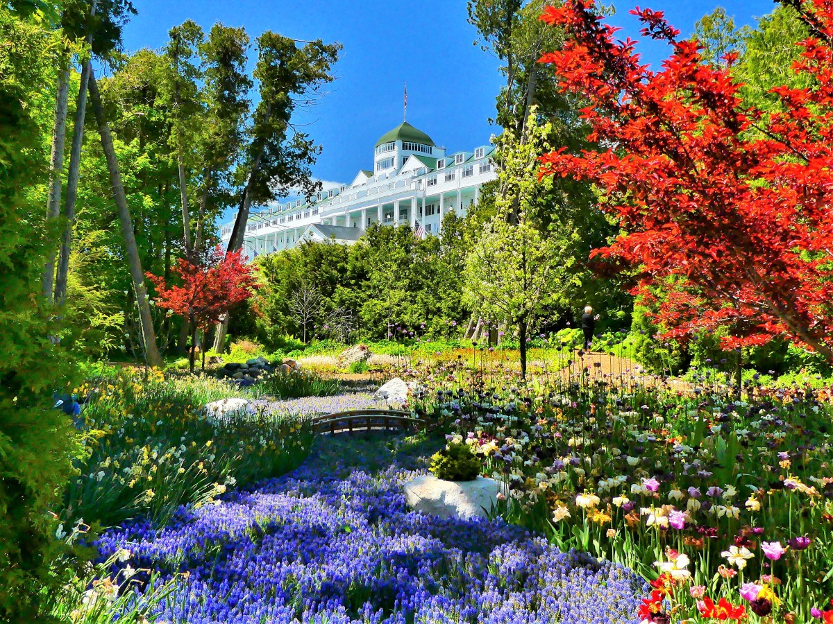 Grand Hotel with flowers