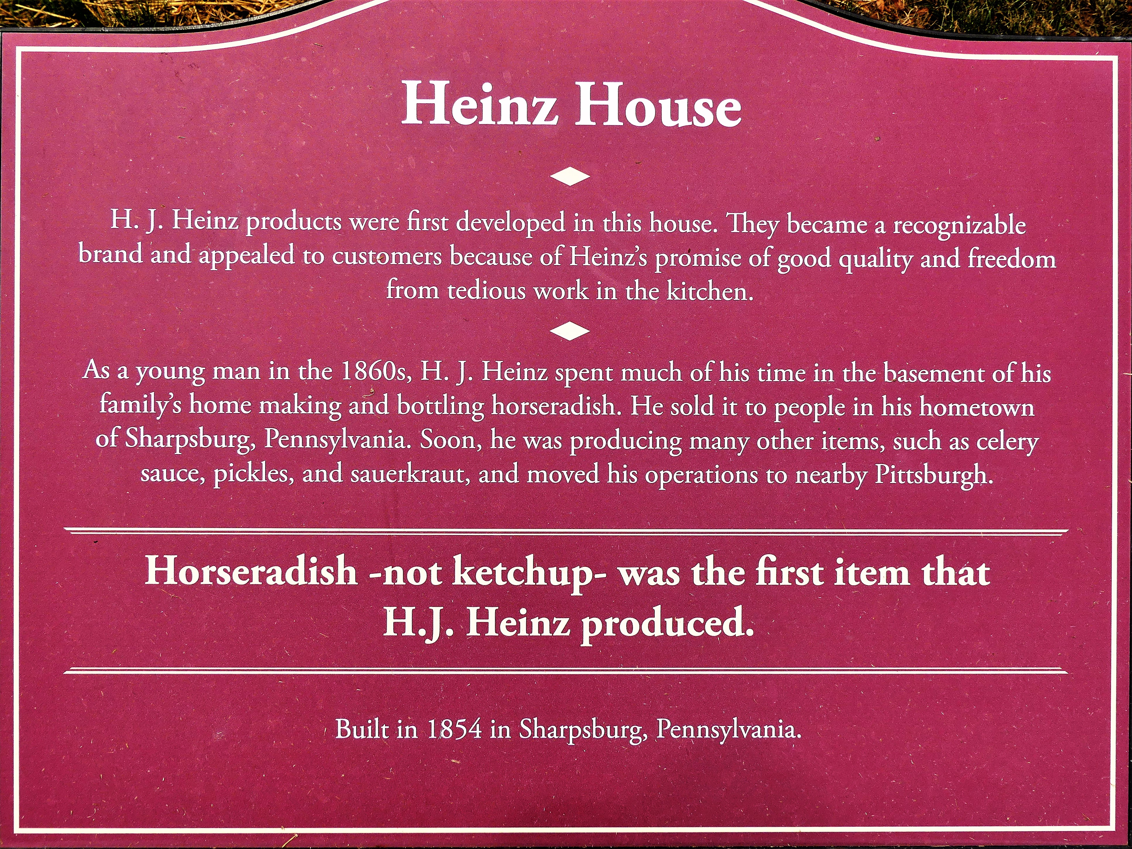 Heinz House sign