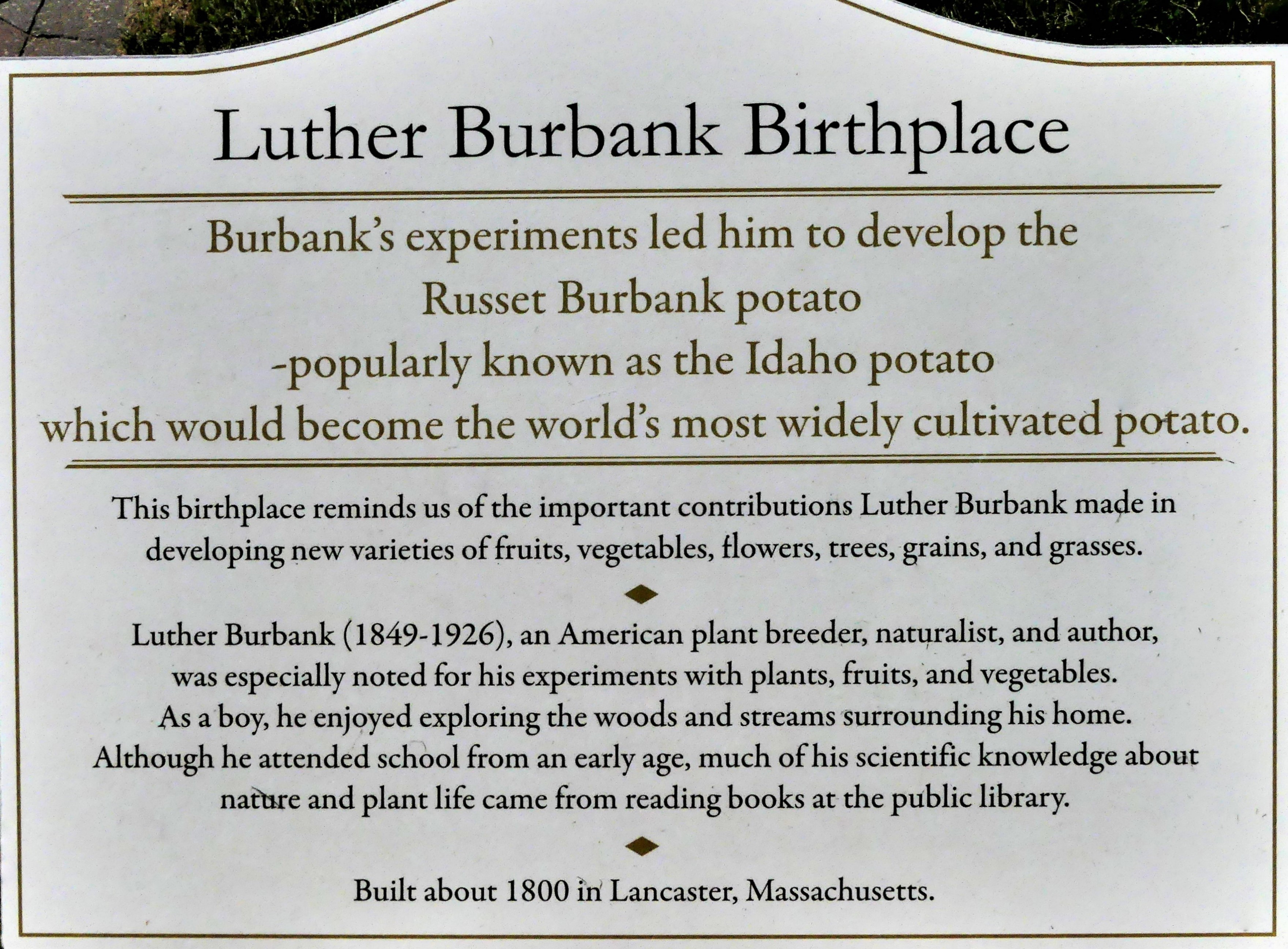 Luther Burbank sign