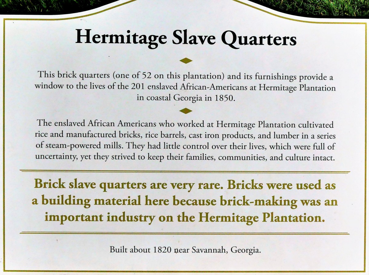Slave quarters sign